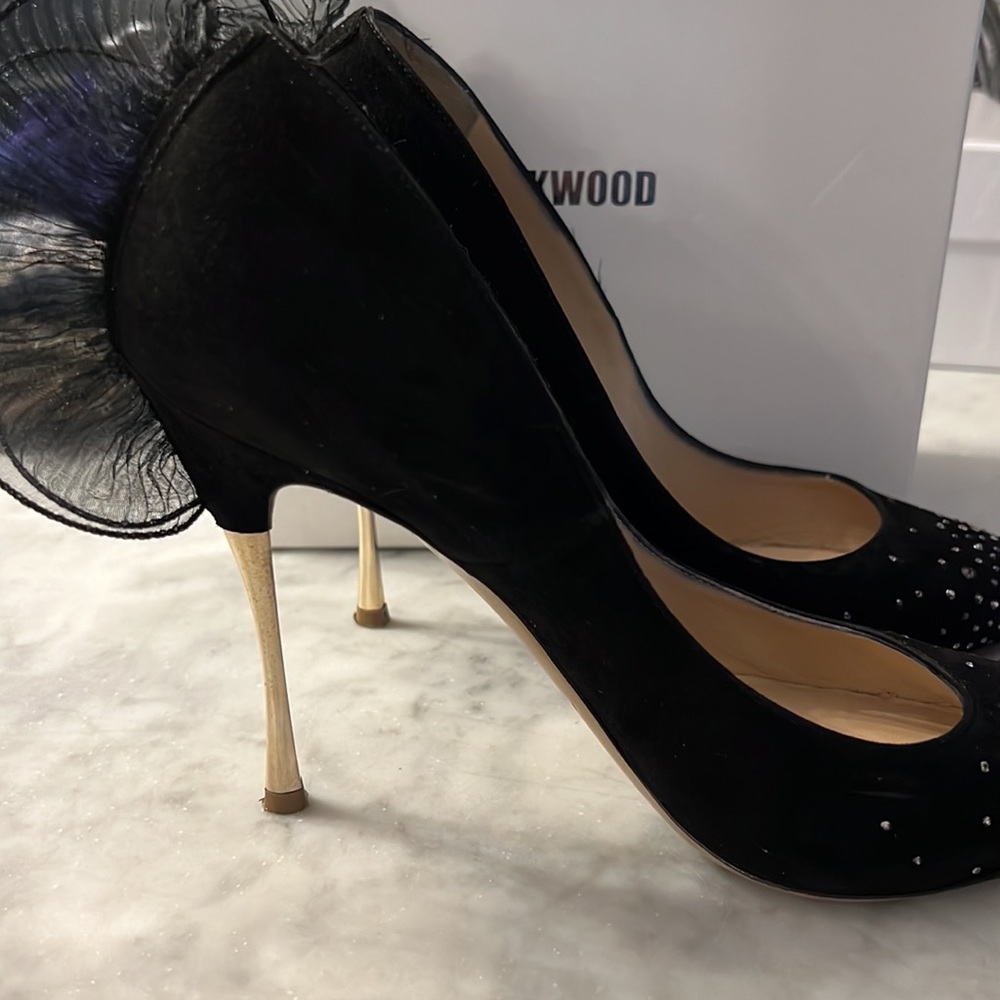 Nicholas Kirkwood black suede heels with Crystal details - Picture 7 of 11